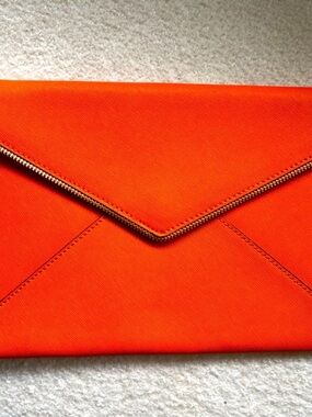 Women's Envelope Clutch - Vibrant Orange